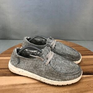Hey Dude Wendy Linen Sneakers Womens 6 Lightweight Casual Comfort Shoes Gray